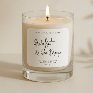 Modern Script font, candle labels