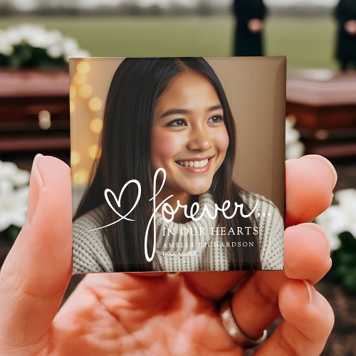 Modern Script Forever In Our Hearts Photo Memorial