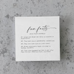 Modern Script Fun Facts Wedding Napkins<br><div class="desc">These modern script fun facts wedding napkins are perfect for a minimalist wedding reception. The simple black and white design features unique industrial lettering typography with modern boho style. Customizable in any color. Keep the design minimal and elegant, as is, or personalize it by adding your own graphics and artwork....</div>