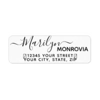 Modern Script Fun Return Address Label