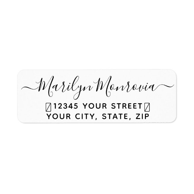Modern Script Fun Return Address Label (Front)