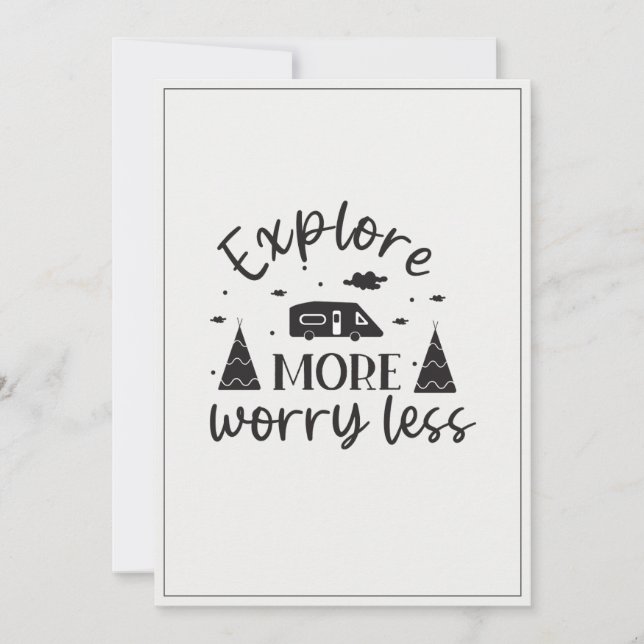 Modern Script Funny Invitation | camp more worry  (Front)