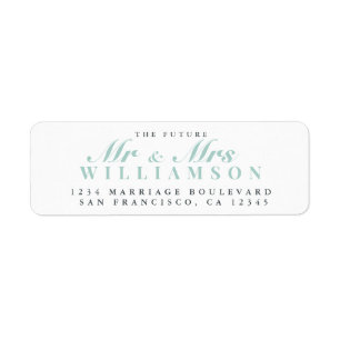 Modern Script Future Mr Mrs Wedding Return Address Label
