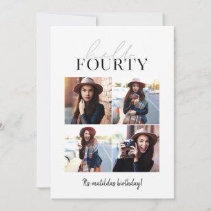 Modern script & geometric 40th birthday multiphoto