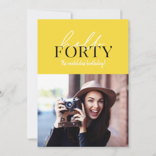 Modern script & geometric 40th birthday photo