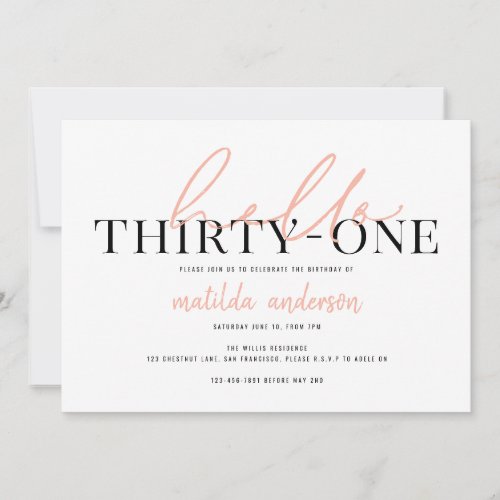 Modern script  geometric thirty_one birthday