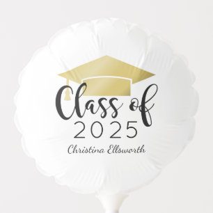 Modern Script Gold 2025 Custom Graduation Balloon