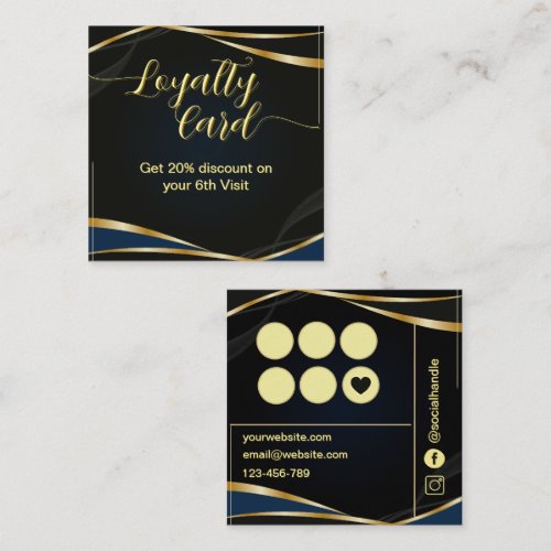 Modern Script Gold and Black  Loyalty Card