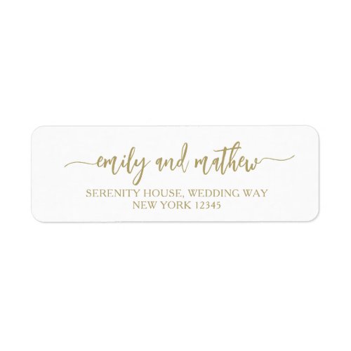 Modern Script Gold Return Address Labels