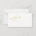 Modern Script Gold Wedding Advice and Wishes Card<br><div class="desc">Add a personal touch to your wedding with a modern script gold and white wedding advice and wishes card. This advice card features title in gold modern calligraphy font style and details in gold modern sans serif font style on white background. Perfect for wedding, baby shower, birthday party, bridal shower,...</div>