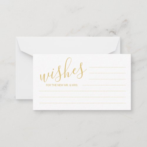 Modern Script Gold Wedding Advice and Wishes Card