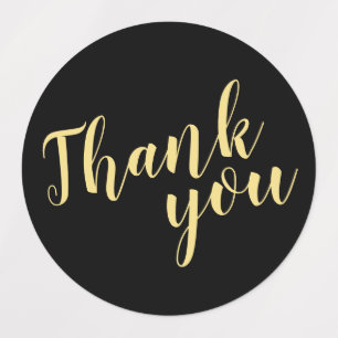 Modern Script Gold Wedding Favor Thank You Labels