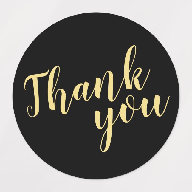 Modern Script Gold Wedding Favor Thank You Labels (Design 1)