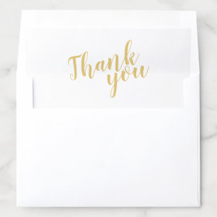 Modern Script Gold Wedding Thank You Card Envelope Liner
