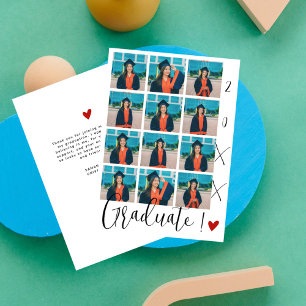 Modern Script Graduate 12 Photo Collage Thank You