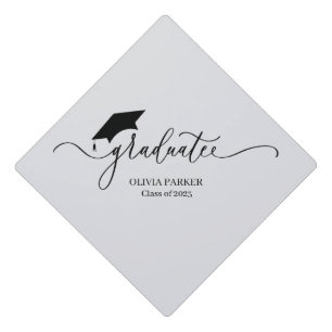 Modern script Graduate 2 Photo Graduation Cap Topper