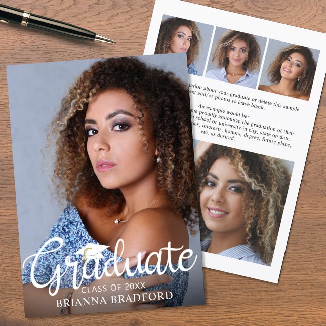 Modern Script Graduate 5 Photo Announcement (Creator Uploaded)