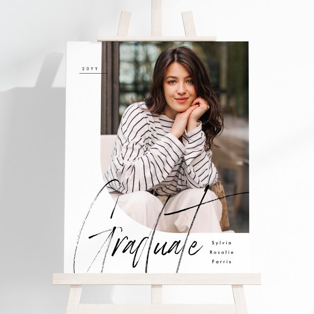 Modern script graduate graduation party photo foam board (Creator Uploaded)