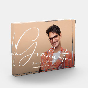 Modern Script Graduate Photo Block