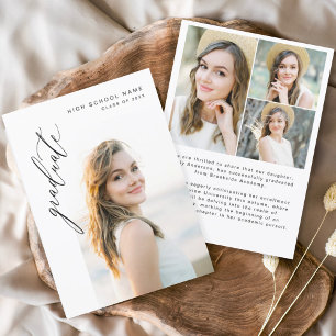 Modern Script Graduate Photo Graduation  Invitation