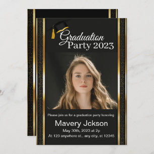 Modern Script Graduate Photo Graduation Invitation