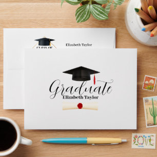 Modern Script Graduate Simple Envelope