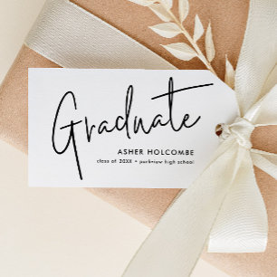 Modern Script Graduate Simple Graduation Favor Gift Tags
