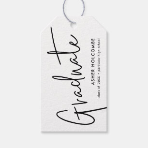 Modern Script Graduate Simple Graduation Favor Gift Tags