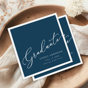 Modern Script Graduate Simple Graduation Napkins