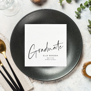 Modern Script Graduate Simple Graduation Napkins