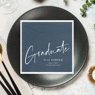 Modern Script Graduate Simple Graduation Napkins