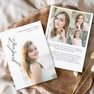 Modern Script Graduate Simple Photo Graduation Announcement