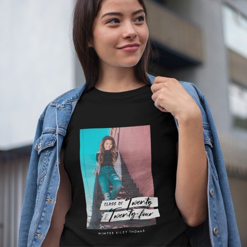 Modern Script Graduate Twenty Twenty Four Photo T_Shirt