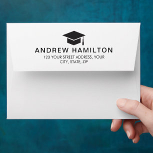 Modern Script Graduate Two Photo Graduation Cool Envelope
