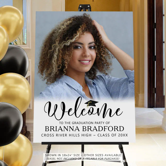 Modern Script Graduate Welcome Photo Foam Board | Zazzle