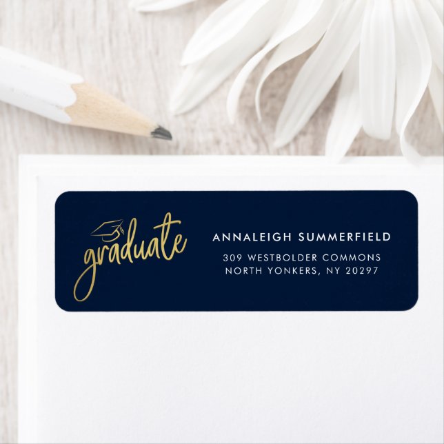 Modern Script Graduation 2025 Return Address Label (Insitu)
