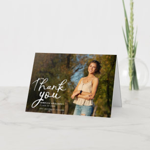 Modern Script Graduation 2026 Photo Thank You Foil Greeting Card