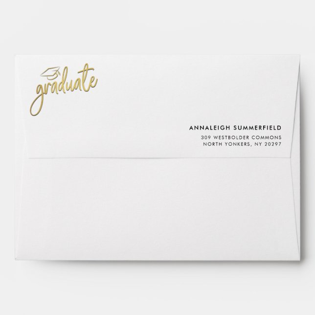 Modern Script Graduation 2026 Return Address Envelope (Back (Top Flap))