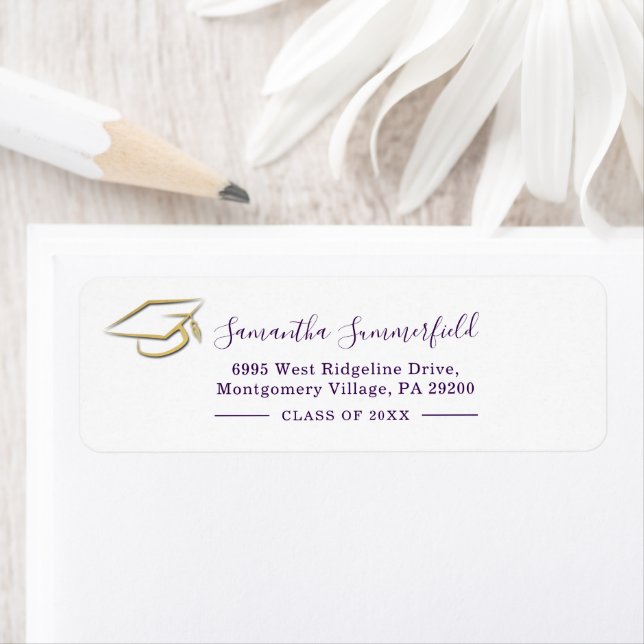 Modern Script Graduation 2026 Return Address Label (Insitu)