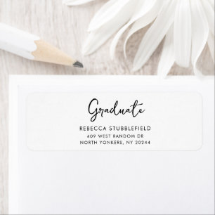 Modern Script Graduation 2026 Return Address Label