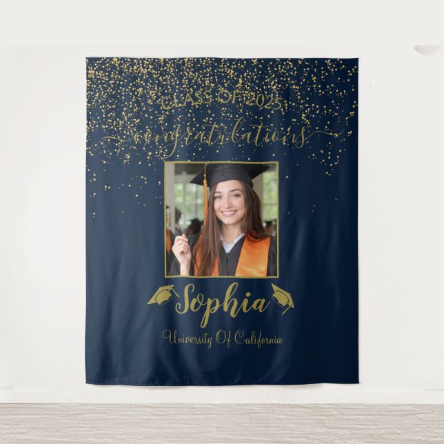 Modern Script Graduation Backdrop | Graduate Photo (Front)