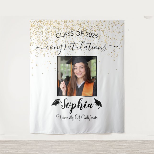 Modern Script Graduation Backdrop | Graduate Photo (Front)