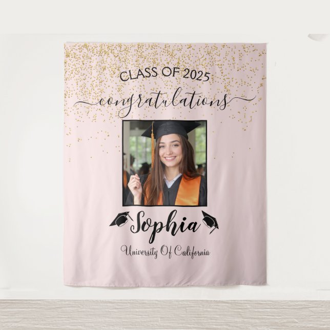 Modern Script Graduation Backdrop | Graduate Photo (Front)