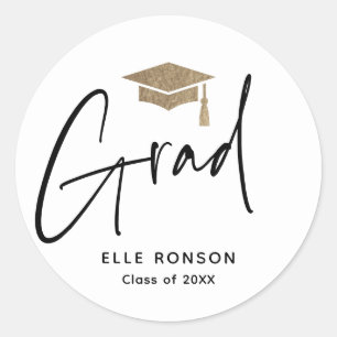 Modern Script Graduation  Classic Round Sticker
