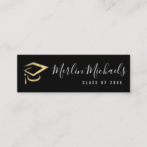 Modern script graduation name insert card