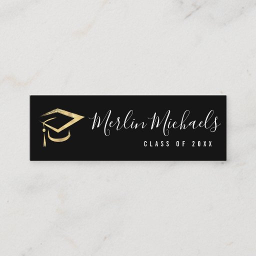 Customizable Modern script graduation name insert card