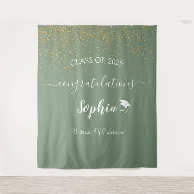 Modern Script Graduation Party Backdrop | Graduate (Front)