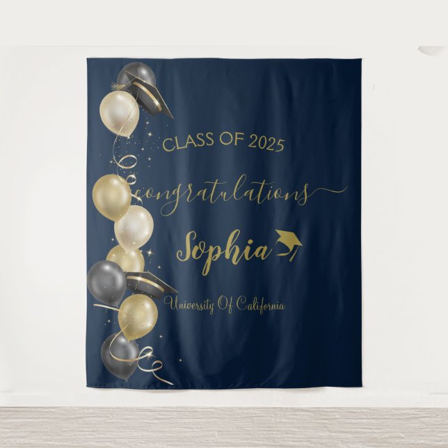 Modern Script Graduation Party Backdrop | Graduate (Front)
