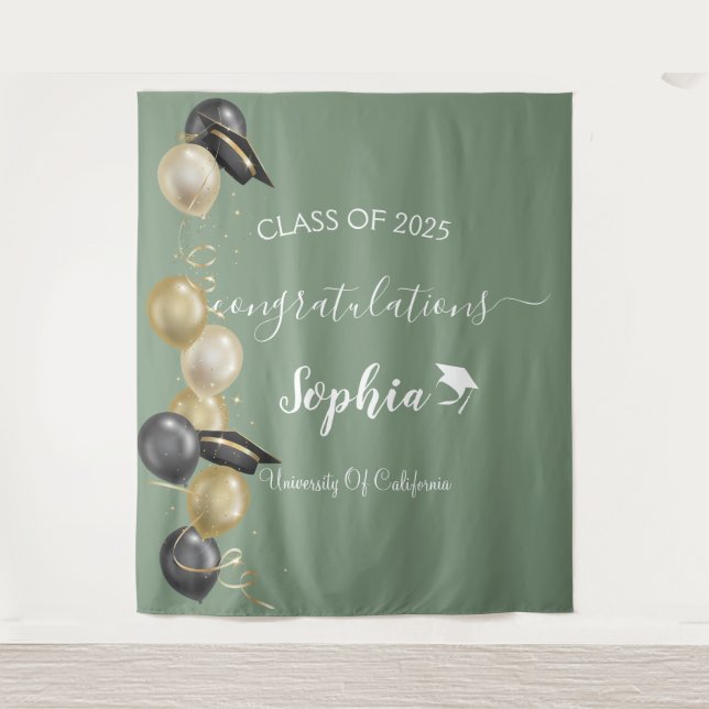 Modern Script Graduation Party Backdrop | Graduate (Front)