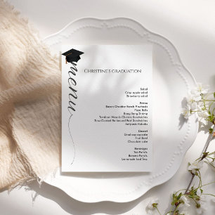 Modern script Graduation party dinner menu